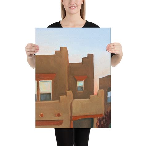 Santa Fe Adobe Houses During Sunset New Mexico Landscape Panting Canvas ...