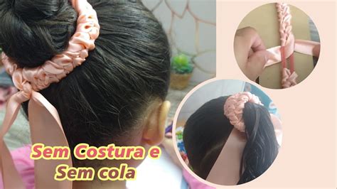 Como Fazer Scrunchie Sem Costura E Sem Cola YouTube