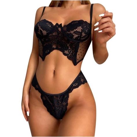 Femmes Lingerie Corset Dentelle Sans Fil Racy Mousseline V Tements De