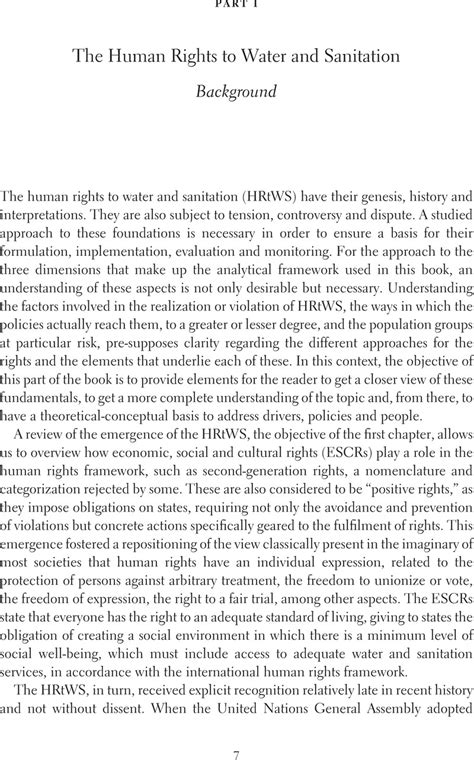 The Human Rights To Water And Sanitation Part I The Human Rights To