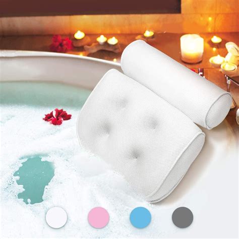 Bath Pillow Spa Bathtub Pillow with 4 Suction Cups, Head, Neck, Back ...