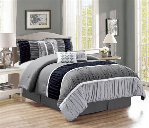 7 Piece Ruched Comforter Set