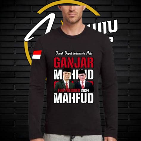 Jual Baju Kaos Lengan Panjang Ganjar Pranowo Mahfud Md Premium