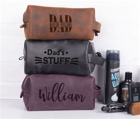 Personalized Engraved Mens Dopp Kit Customized Monogrammed Men Toiletry