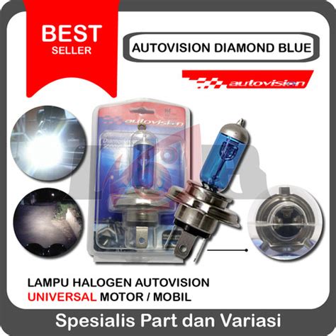 Jual Autovision Diamond Blue H4 H7 5000K 36w 60w Lampu Bohlam Motor