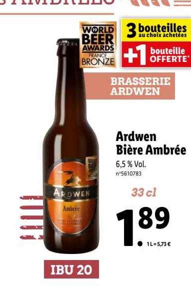 Promo Ardwen Bière Ambrée chez Lidl iCatalogue fr