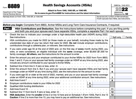 Understanding Form 8889 For HSA Contributions, 58% OFF