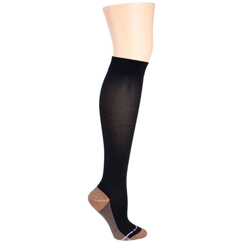 Knee High Compression Socks For Women Dr Motion Solid Copper Infused