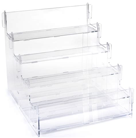 Tiered Acrylic Step Risers With Rectangular Platforms Clear