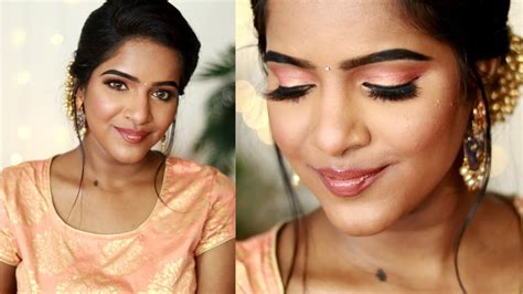 Diwali Makeup Tutorial 2020 Look4 Semi Glowy Peachy Golden Glam Indian