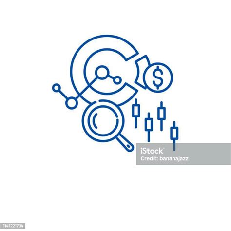 주식 시장 라인 아이콘 개념입니다 주식 시장 평면 벡터 기호 기호 개요 그림 가격표에 대한 스톡 벡터 아트 및 기타 이미지
