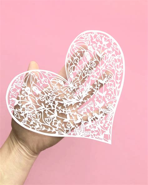 Floral Heart Papercutting | Light + Paper