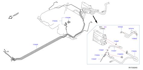 17335 9UH0A Tube Evaporation Fuel PIPING System Genuine Nissan Part