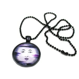 Moon Face Necklace, Moon Face Jewelry, Full Moon Necklace, Full Moon ...