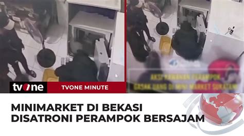 Aksi Komplotan Perampok Bersajam Gasak Uang Di Minimarket Bekasi