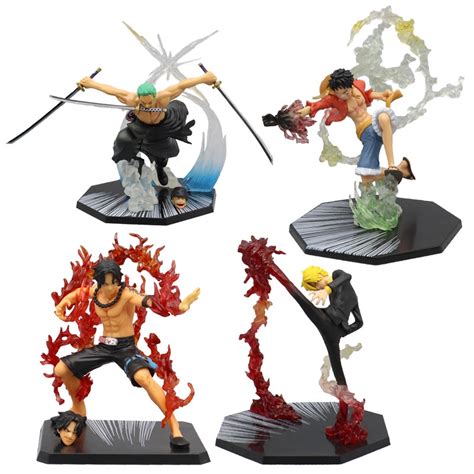 Action figure One Piece Luffy Zoro Ace Sanji Anime Figura De Ação