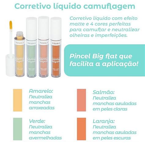 Corretivo Camuflagem Colorido Vizzela Love Store Makeup A Sua