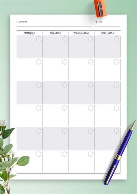 Free Printable Blank Calendar Templates Undated Free Printable