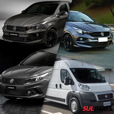 Emblema Grade Encaixe Fiat Argo Cronos Ducato Todos Black Sulparts