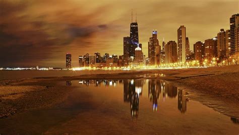 Good Night Chicago Chicago Wallpaper Chicago At Night Skyline