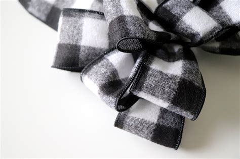 Black And White Buffalo Check Wreath Bow Pre Made Checkered Etsy