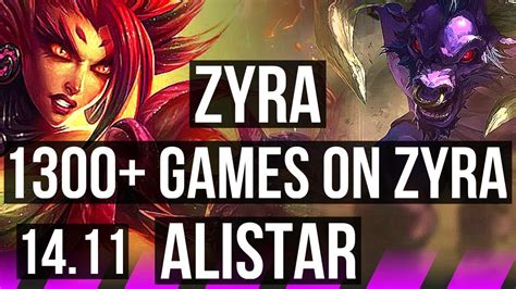 ZYRA Vayne Vs ALISTAR Seraphine SUP 1300 Games 6 2 8 EUW