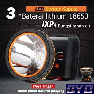 Jual Qyd Senter Kepala Cas Led Super Terang Watt Ipx Tahan Air