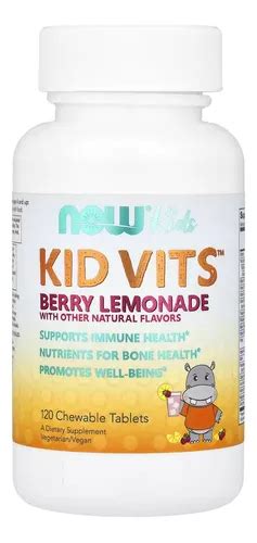 Multivitamínico Kid Vits Now Foods 120 Tabletes Importado ...