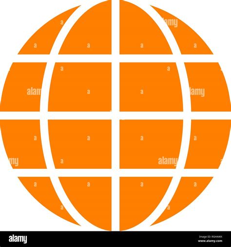 Globe Symbol Icon Orange Simple Isolated Vector Illustration Stock