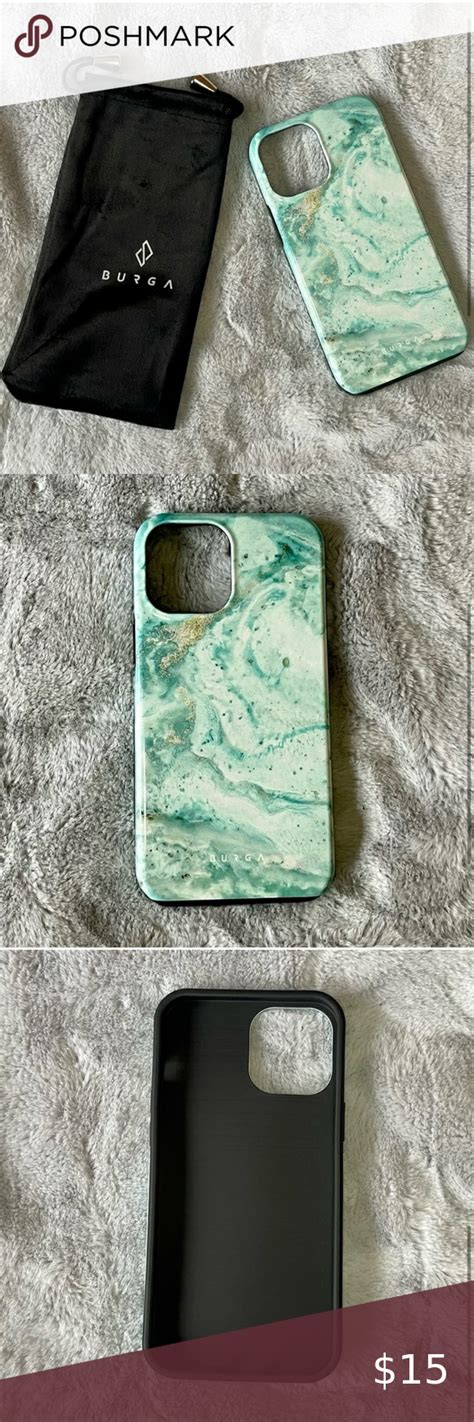 Nwot Burga Uluwatu Waves Teal Iphone 12 Pro Max Case Velvet Bag Case Teal