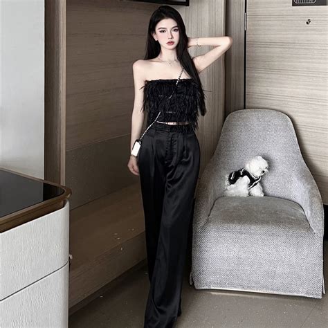 Pure Desire Style Suit Summer Hot Girl Tube Top Small Vest Fringed Tight Short Slimmer Look High