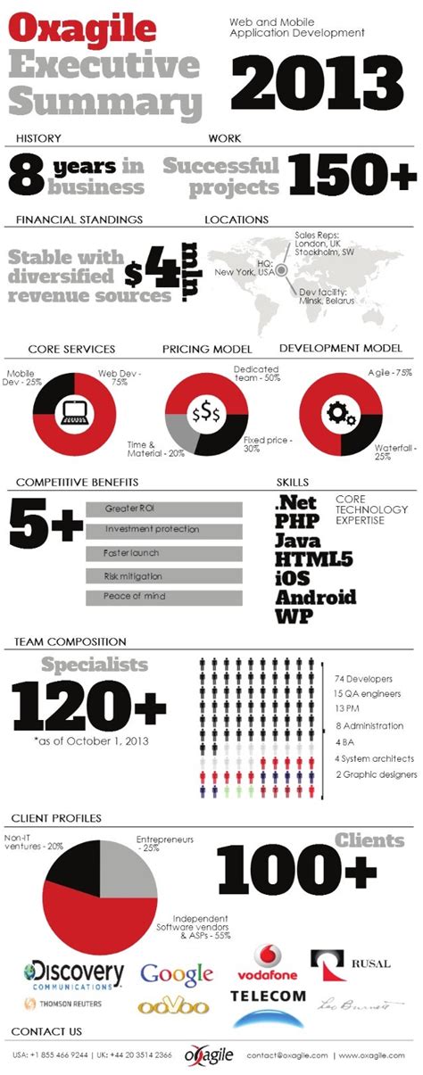 Oxagile Executive Summary Infographics