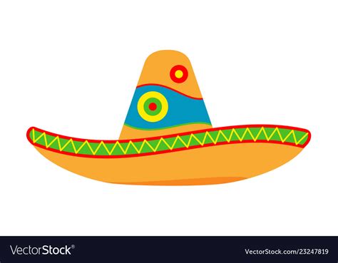 Colorful cartoon mexican hat Royalty Free Vector Image