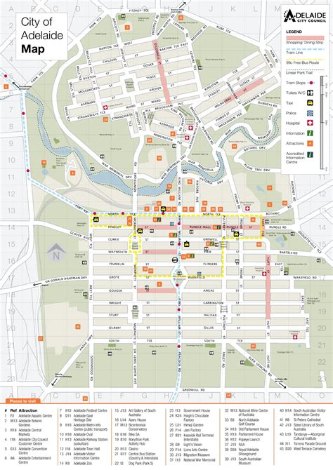 Adelaide tourist attractions map