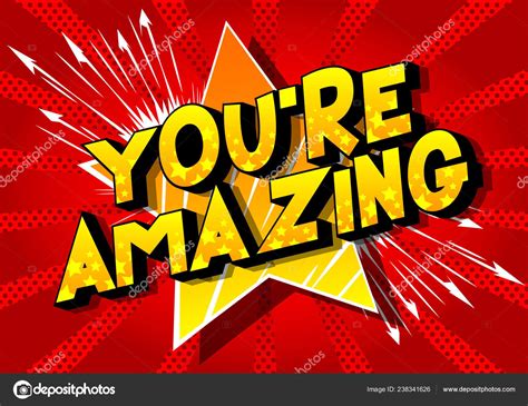 Youre Amazing Vector Illustrated Comic Book Style Phrase Abstract