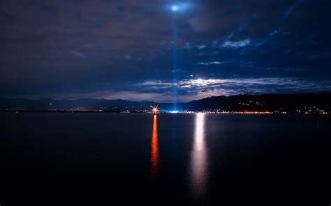 Wallpaper Sunlight Landscape Sea Night Reflection Sky Skyline