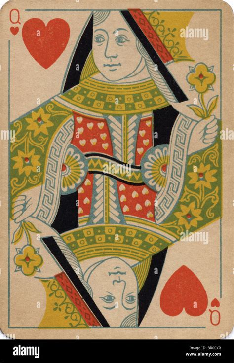 Queen Of Hearts Vintage Playing Card Stock Photo Alamy