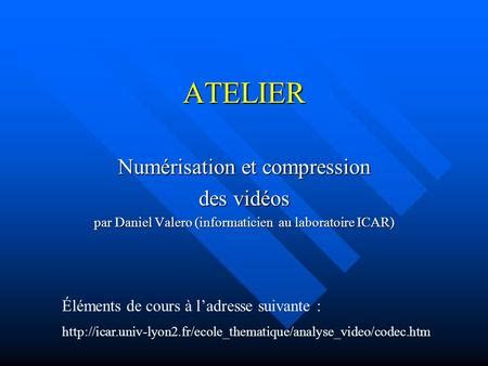 Sommaire Le Son Numérique La Compression de fichiers audio La