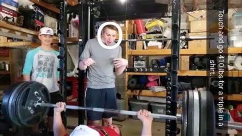 410 Lbs Equipped Bench Press Spotter Only Expects 1 Rep Youtube