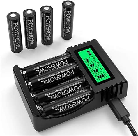 Amazon Powerowl Rechargeable Aa Batteries With Charger Mah