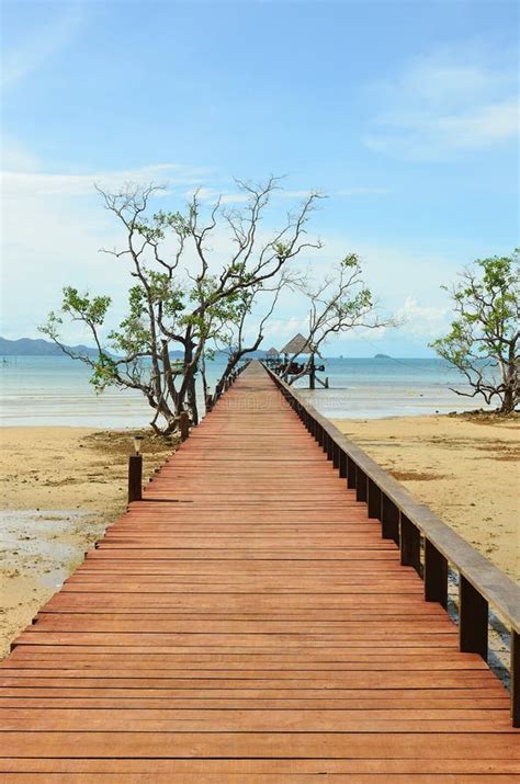 Embarcadero De Madera Que Lleva Al Mar De La Isla De Koh Mak Foto De