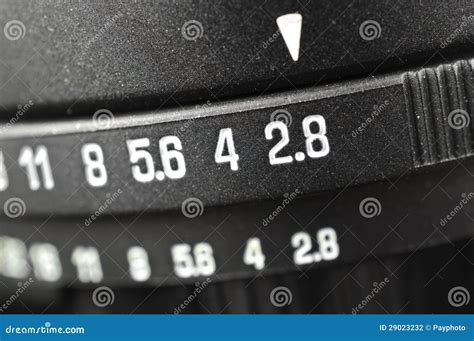 Macro of aperture scale stock photo. Image of focus, isolated - 29023232