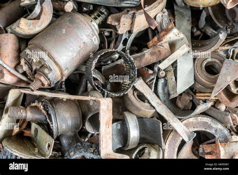 old rusty car parts and bearings Stock Photo - Alamy