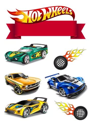Topo Topper De Bolo Hot Wheels Personalizado Anivers Rio Parcelamento Sem Juros
