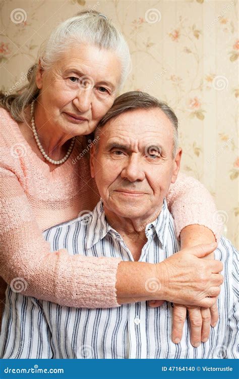 Portrait Of Smiling Elderly Couple Old People Stock Photo Image 47164140