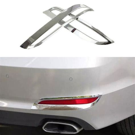 2P Chrome ABS Rear Bumper Fog Light Lamp Frame Trim For Hyundai Sonata