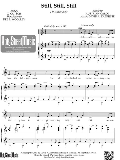 Still Still Still - Holy Sheet Music