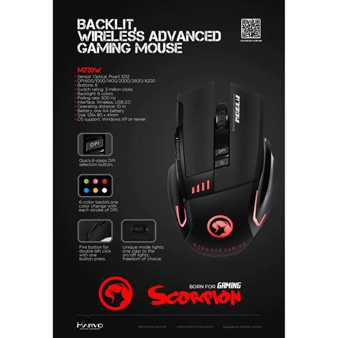 Marvo Scorpion M720W RGB Wireless Gaming Mouse Shopee Malaysia