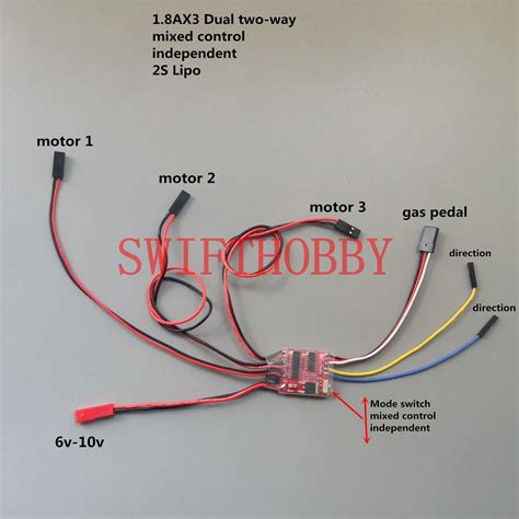 1 8ax3 Escovado Esc Two Way Controlador De Velocidade 1 35 Rc Tanque 3