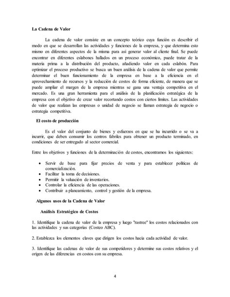 Tema 8 Costos En La Cadena De Valor PDF